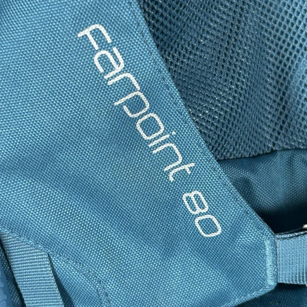 Osprey Farpoint 80 Backpack Caribbean Blue Travel Hiking Camping Backpacking